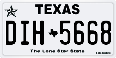 TX license plate DIH5668