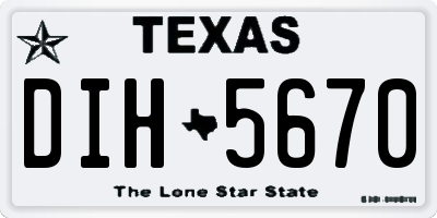 TX license plate DIH5670