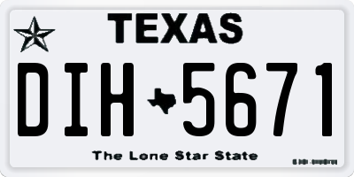 TX license plate DIH5671