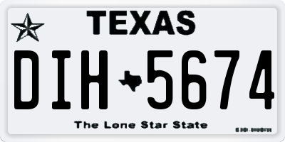 TX license plate DIH5674