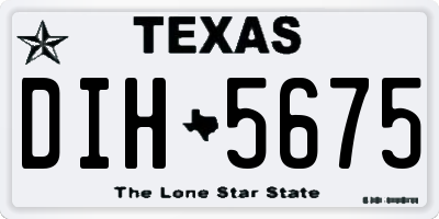 TX license plate DIH5675