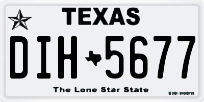 TX license plate DIH5677
