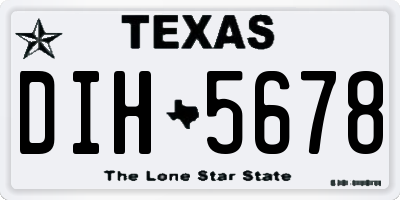 TX license plate DIH5678