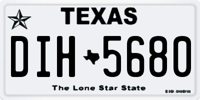 TX license plate DIH5680