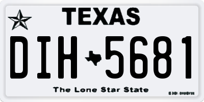 TX license plate DIH5681