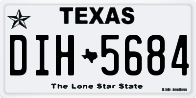 TX license plate DIH5684