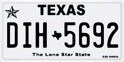TX license plate DIH5692