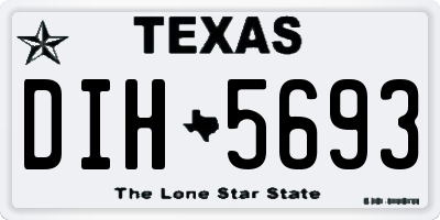 TX license plate DIH5693