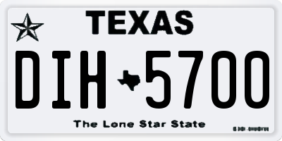 TX license plate DIH5700