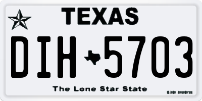 TX license plate DIH5703