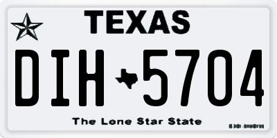 TX license plate DIH5704