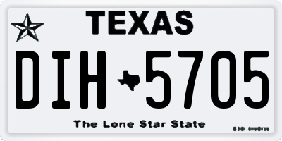 TX license plate DIH5705