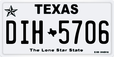 TX license plate DIH5706
