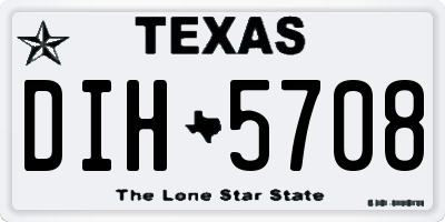 TX license plate DIH5708