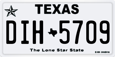 TX license plate DIH5709