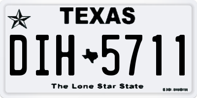 TX license plate DIH5711