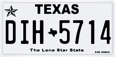 TX license plate DIH5714