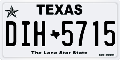TX license plate DIH5715