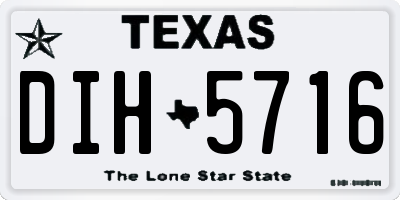 TX license plate DIH5716