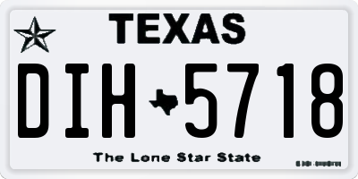 TX license plate DIH5718
