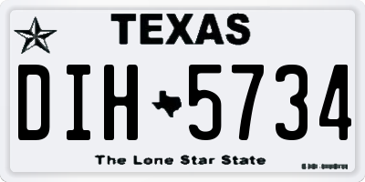 TX license plate DIH5734