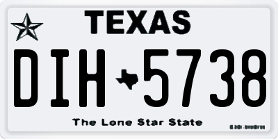 TX license plate DIH5738