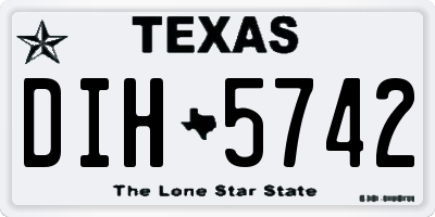 TX license plate DIH5742