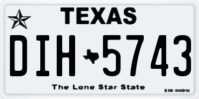 TX license plate DIH5743