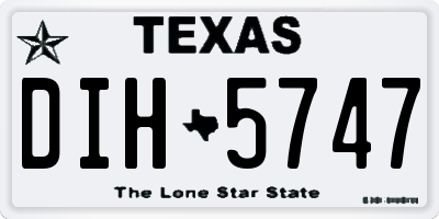 TX license plate DIH5747