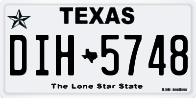 TX license plate DIH5748