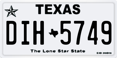 TX license plate DIH5749
