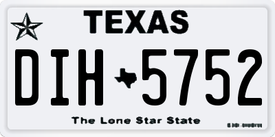 TX license plate DIH5752