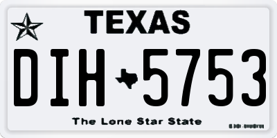 TX license plate DIH5753