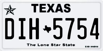 TX license plate DIH5754