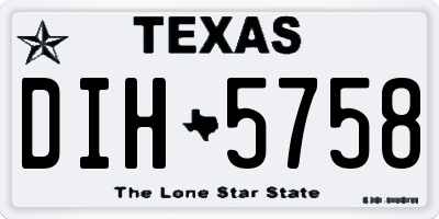 TX license plate DIH5758