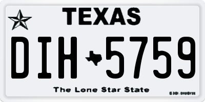 TX license plate DIH5759