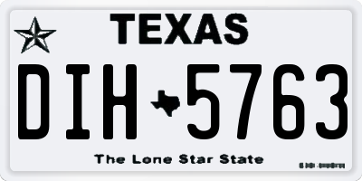 TX license plate DIH5763