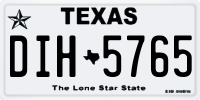 TX license plate DIH5765