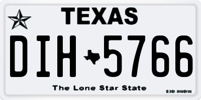 TX license plate DIH5766