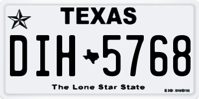 TX license plate DIH5768
