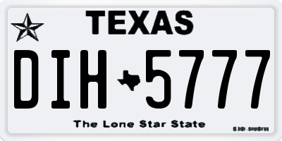 TX license plate DIH5777