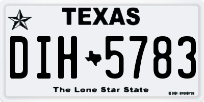 TX license plate DIH5783