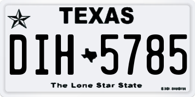 TX license plate DIH5785