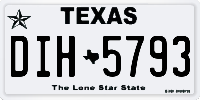 TX license plate DIH5793