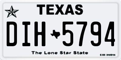 TX license plate DIH5794