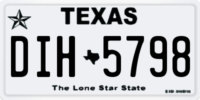 TX license plate DIH5798