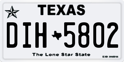 TX license plate DIH5802