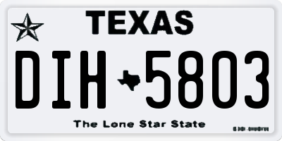 TX license plate DIH5803