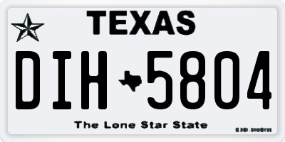 TX license plate DIH5804