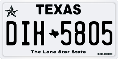 TX license plate DIH5805